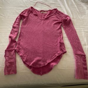 We the free thermal long sleeve top XS pink mauve